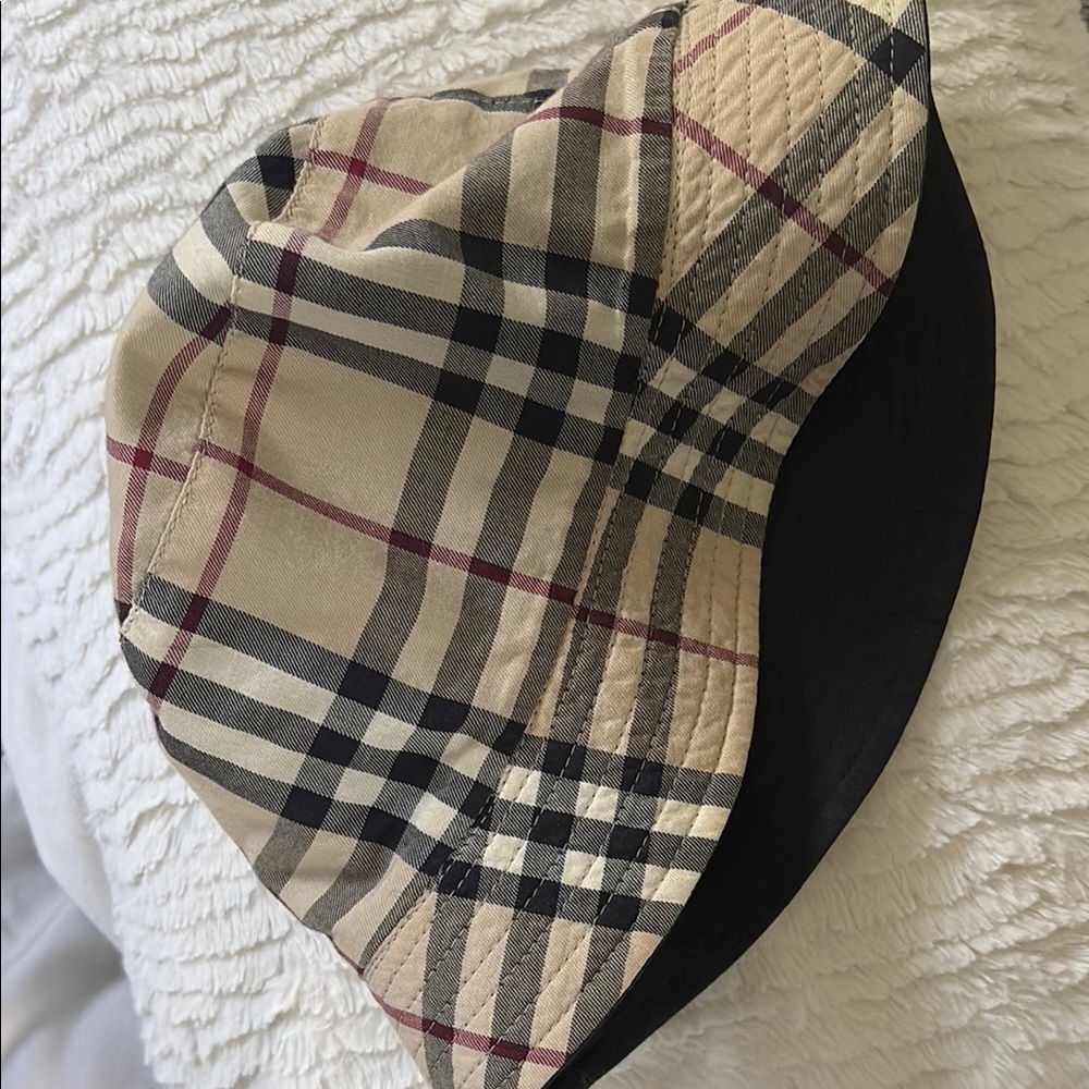 Burberry Cream and Black Reversible Bucket Hat
